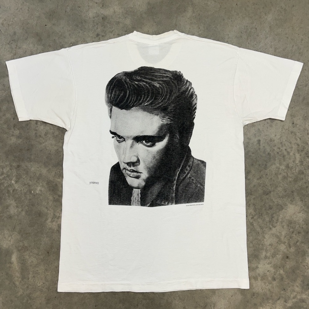 Vintage 90s Bradford Gallery ‘94 Elvis Presley Single Stitch Mullet Tee T-Shirt